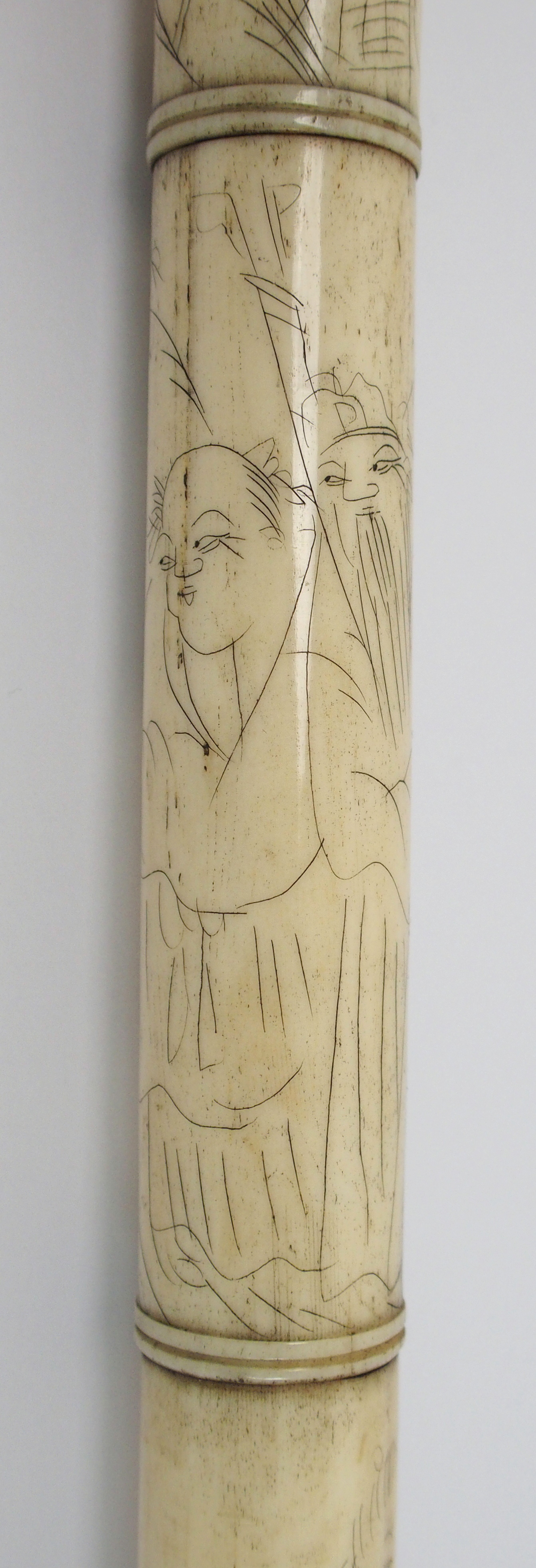 A Chinese papier mache figure of a worker with straw cape and linen costume, 37cm high and a - Bild 10 aus 10