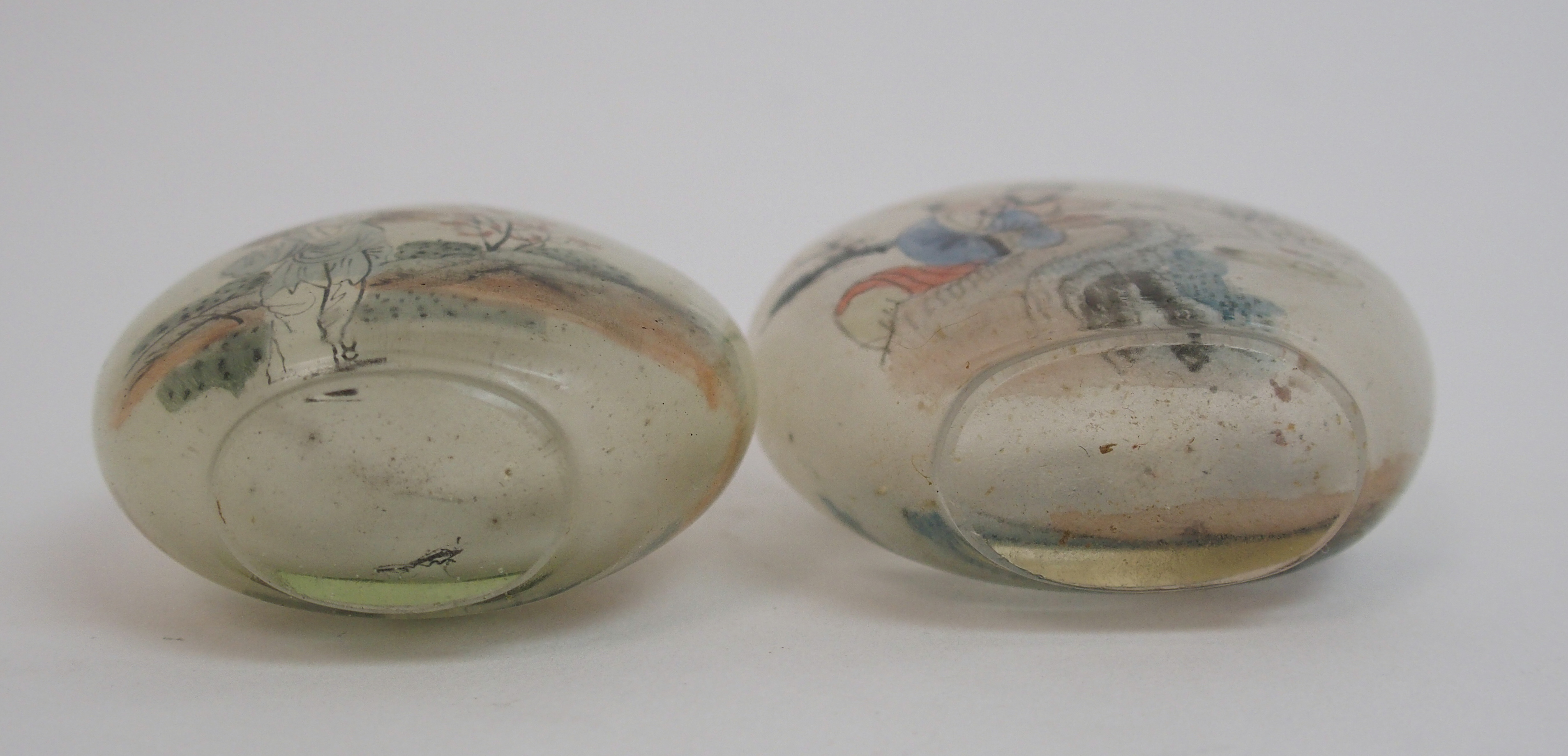 Six Chinese inside painted glass snuff bottles mostly with figures and landscapes, three oval, 5 - Image 10 of 15