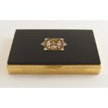 An Art Deco CARTIER 18ct gold, onyx, enamel and diamond box signed Cartier Paris, Londres, New York