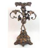 A Victorian silver plated centrepiece epergne modelled as a vine tree with entwined naturalistic