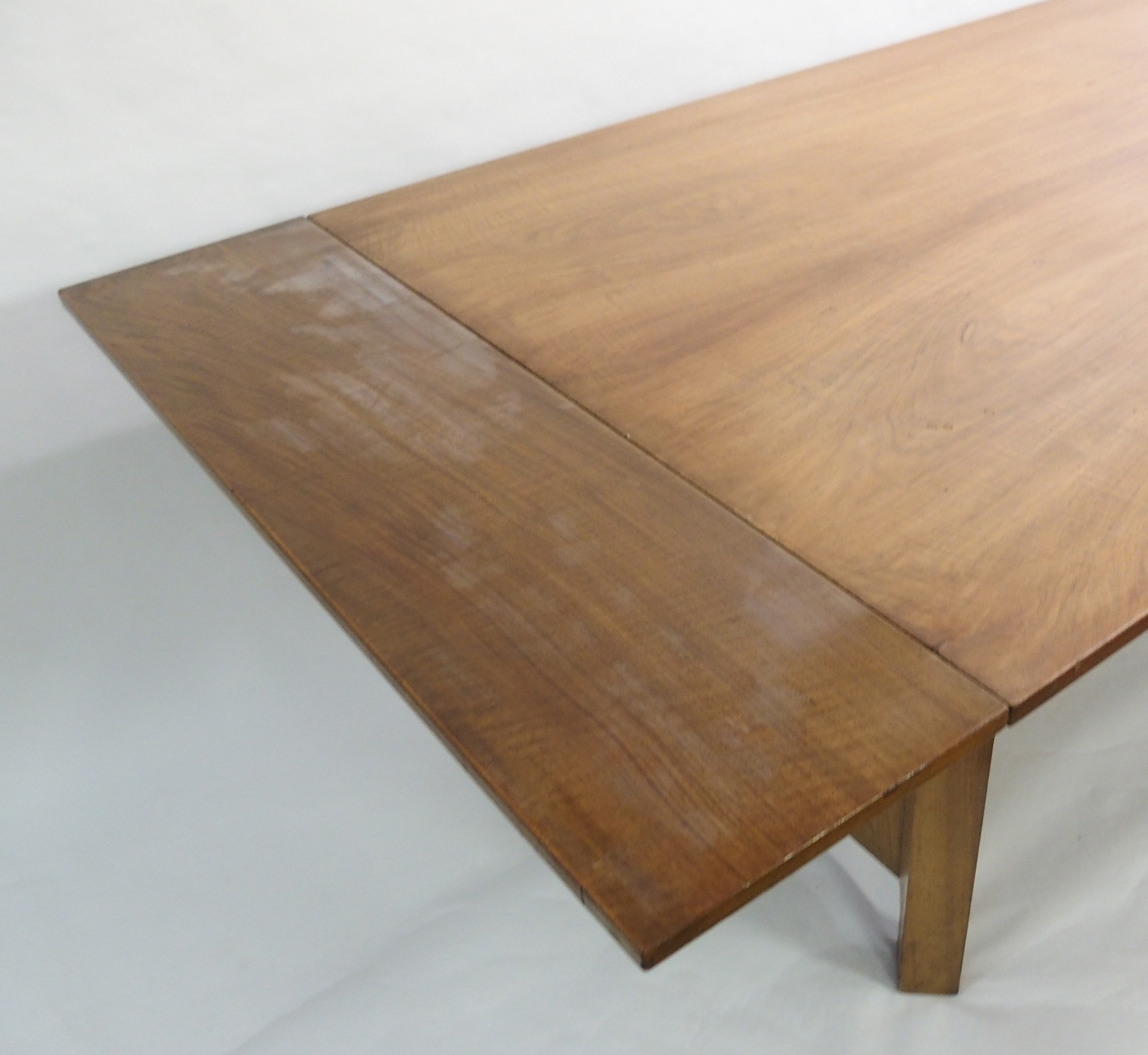 An Art Deco walnut dining suite comprising; extending dining table, 77 x 243 x 114cm, eight walnut - Image 3 of 10