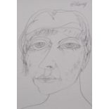 •JOHN BELLANY CBE, RA, HRSA, LLD (Lon) (Scottish 1942 - 2013) WOMAN OF BARGA Pencil on card, signed,