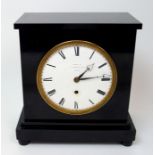 A Regency black slate mantle clock the white dial marked for Viner & Co, 233 Regent Street London,