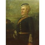 SCOTTISH SCHOOL (19th Century) THE FIRST CAPTAIN OF TAYPORT BATTERY, 1ST FIFE V.A. Oil on canvas