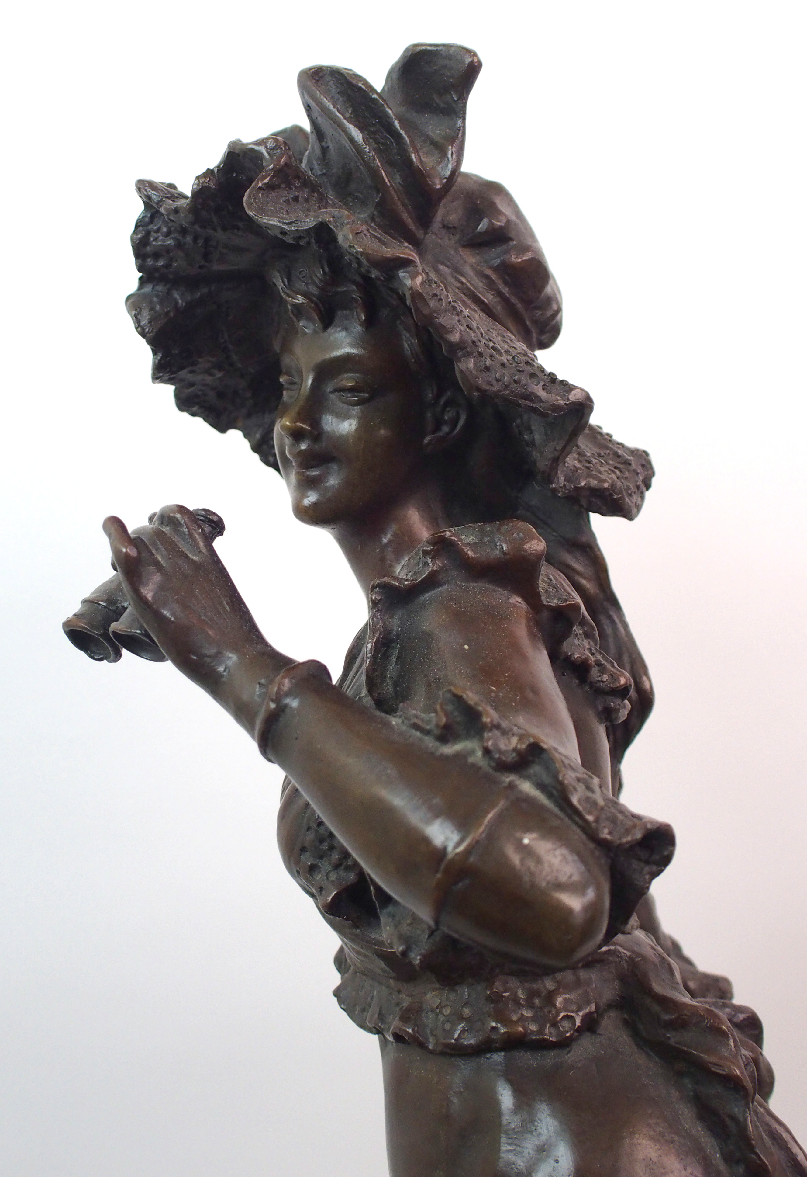 After Louis Ernst Hottot (French, 1834-1905) A bronze of a girl with binoculars modelled as a girl - Image 5 of 10