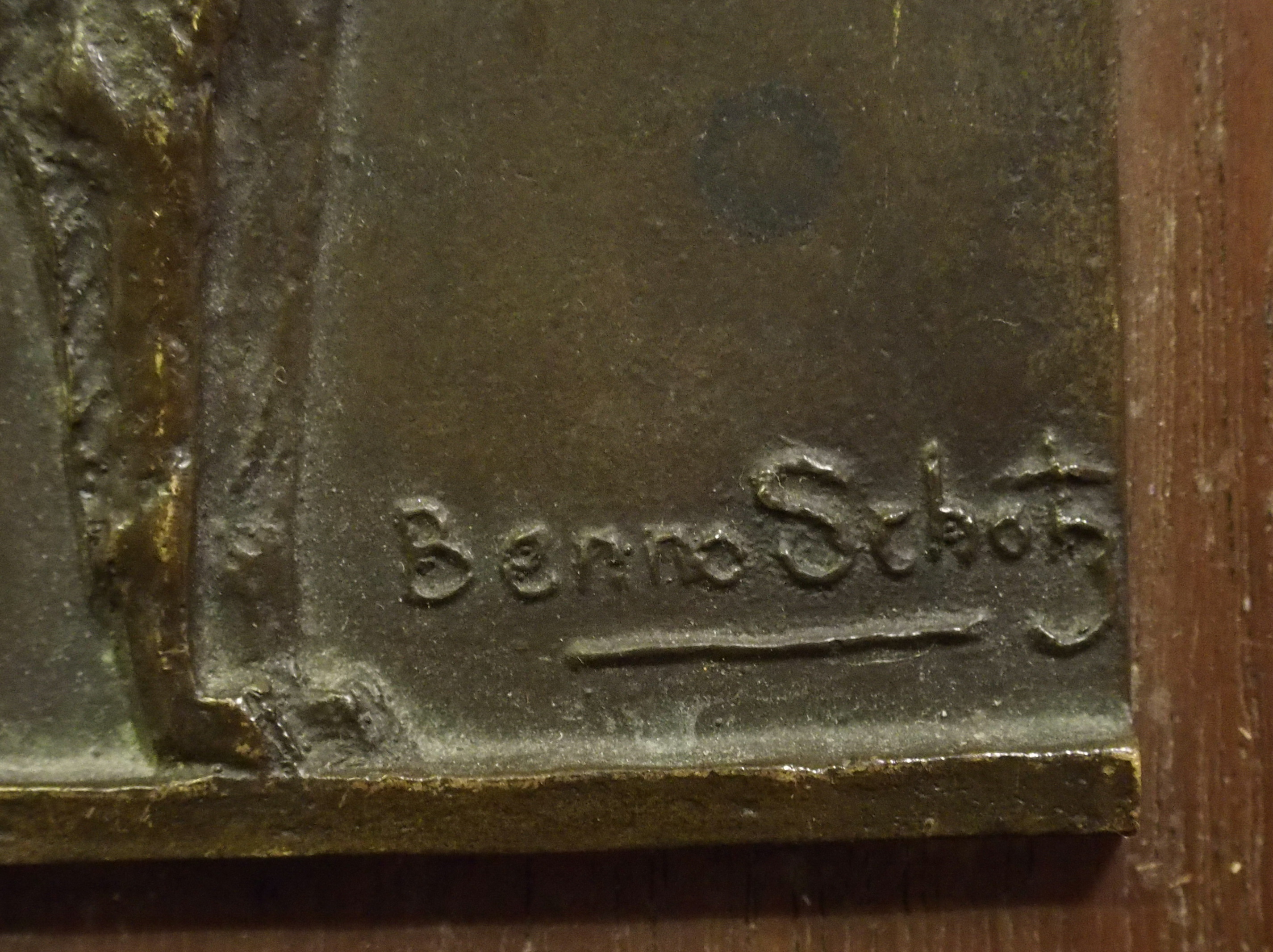 •BENNO SCHOTZ RSA, LLD Hon, FRIAS (Estonian/Scottish 1891 - 1984) BORZOI Bronze relief plaque, - Image 2 of 6