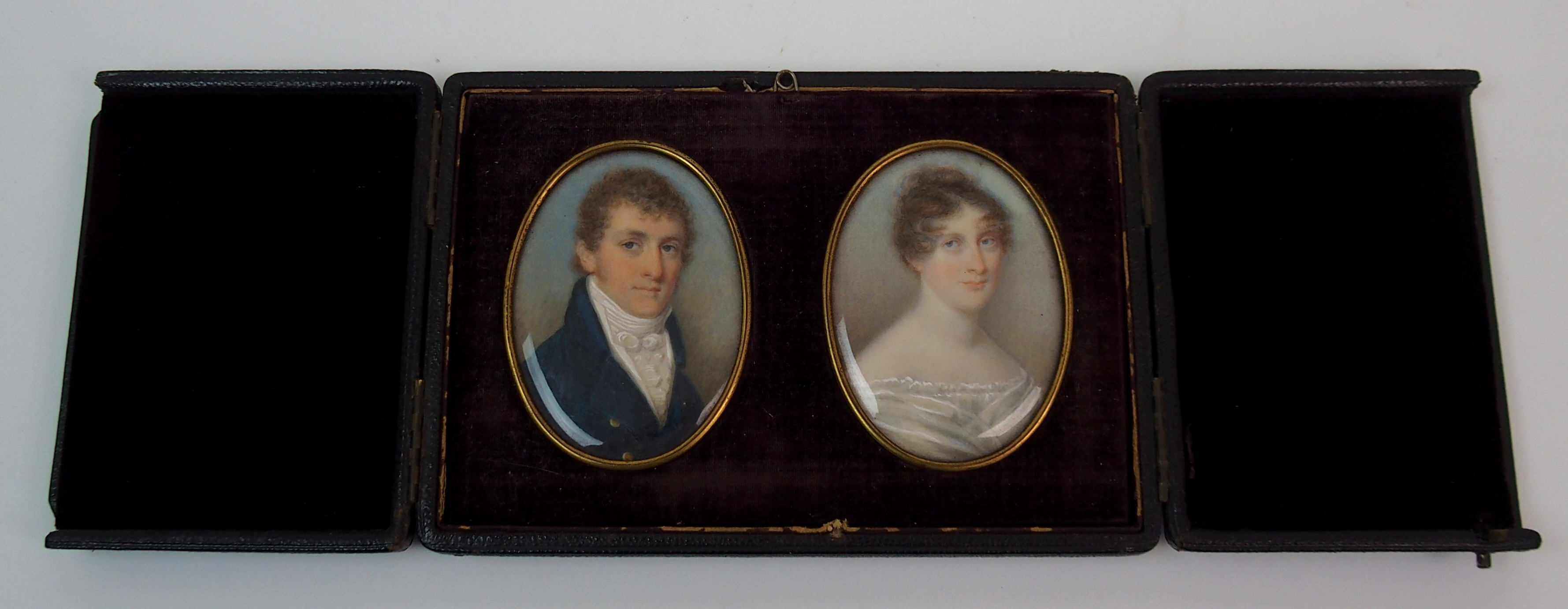 A pair of early 19th Century portrait miniatures of Thomas Tobin and Esther Watson, dated 1806 oil - Image 2 of 10