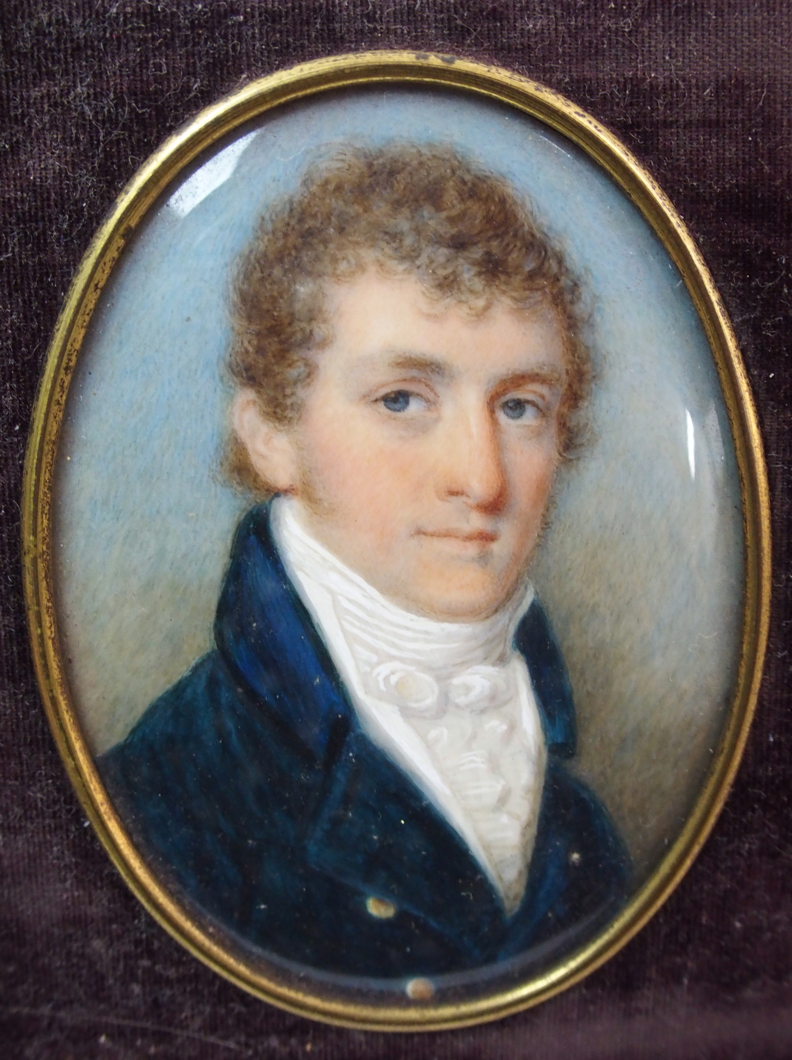 A pair of early 19th Century portrait miniatures of Thomas Tobin and Esther Watson, dated 1806 oil - Image 3 of 10