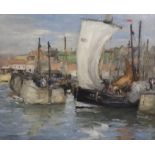•EUGENE DEKKERT (Dutch/German 1865 - 1956) KIRKCALDY HARBOUR Oil on canvas, signed, 51 x 61cm (20