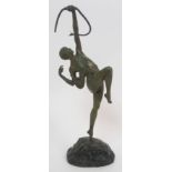 Pierre Le Faguays (French, 1892-1962) A bronze figure of Diana the Huntress modelled holding a bow