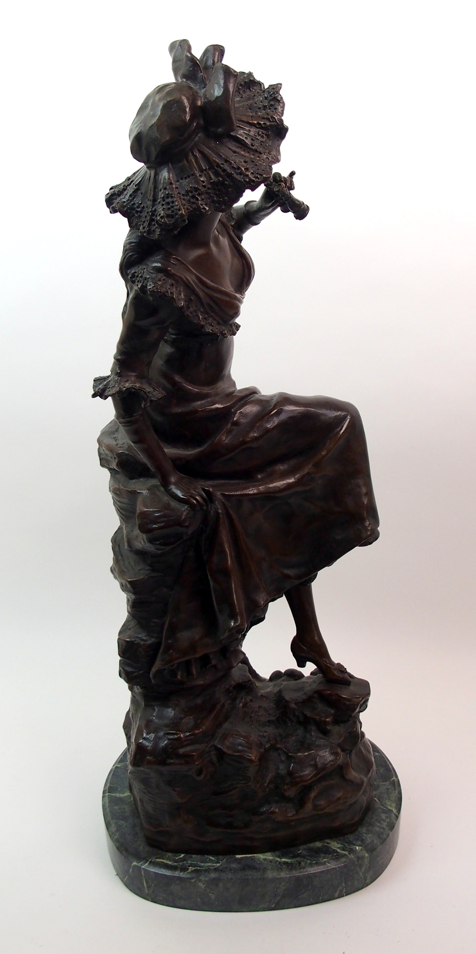 After Louis Ernst Hottot (French, 1834-1905) A bronze of a girl with binoculars modelled as a girl - Image 8 of 10