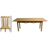 A late 20th Century ash dining table by Mackintosh Cabinet Makers, Glasgow 77 x 198 x 81cm with