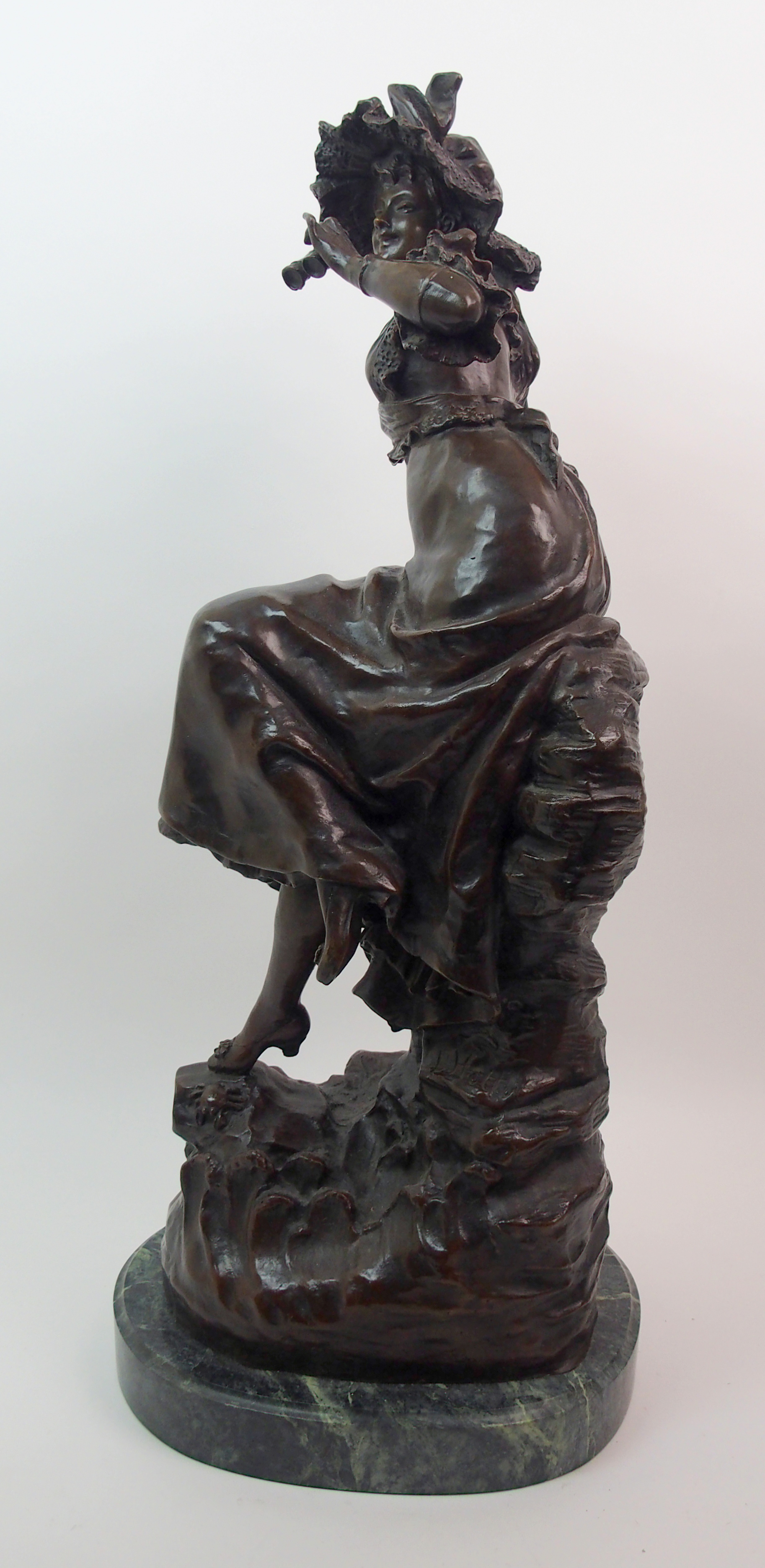 After Louis Ernst Hottot (French, 1834-1905) A bronze of a girl with binoculars modelled as a girl - Image 3 of 10