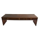 *WITHDRAWN* A rosewood low table by Bruksbo of Norway with three drawers, 42cm x 150cm x 40cm