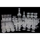 A part suite of Edinburgh crystal Thistle pattern glassware comprising six highballs, two brandy,