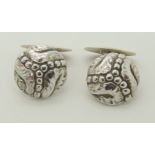 A pair of silver George Jensen cufflinks the shanks have Swedish hallmarks so possibly this item was