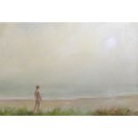*WITHDRAWN* •ERNEST BURNETT HOOD (Scottish 1932 - 1988) DAYDREAMS ON A BEACH Oil on canvas
