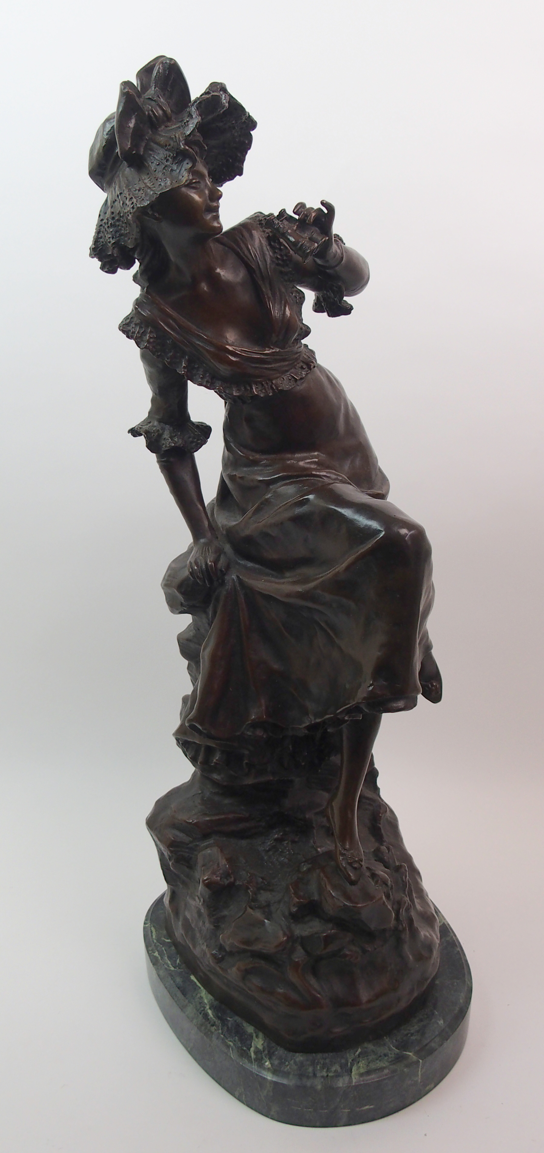 After Louis Ernst Hottot (French, 1834-1905) A bronze of a girl with binoculars modelled as a girl - Image 7 of 10