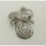 An 18ct white gold diamond spray brooch stamped to the reverse 750 with makers mark, set with