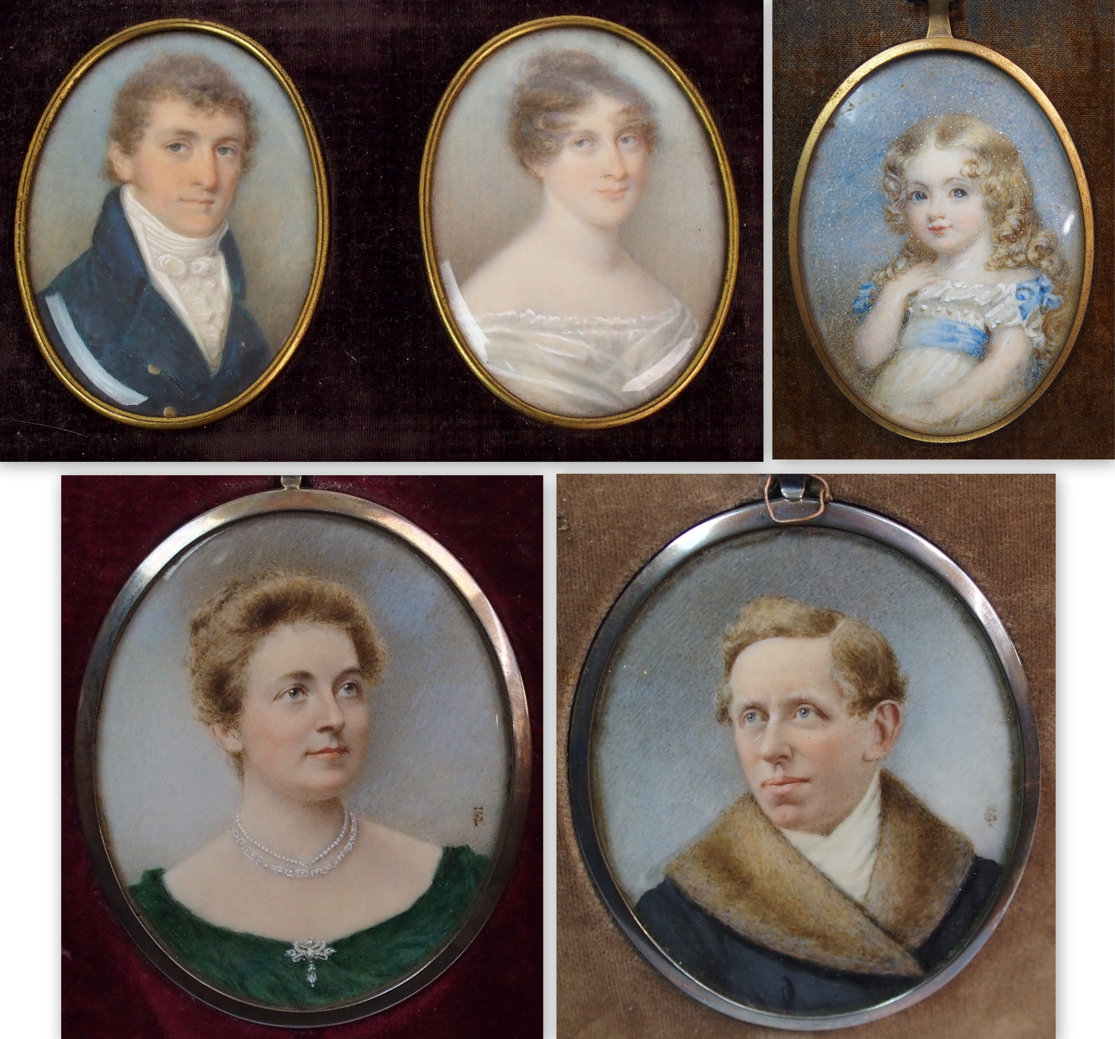 A pair of early 19th Century portrait miniatures of Thomas Tobin and Esther Watson, dated 1806 oil