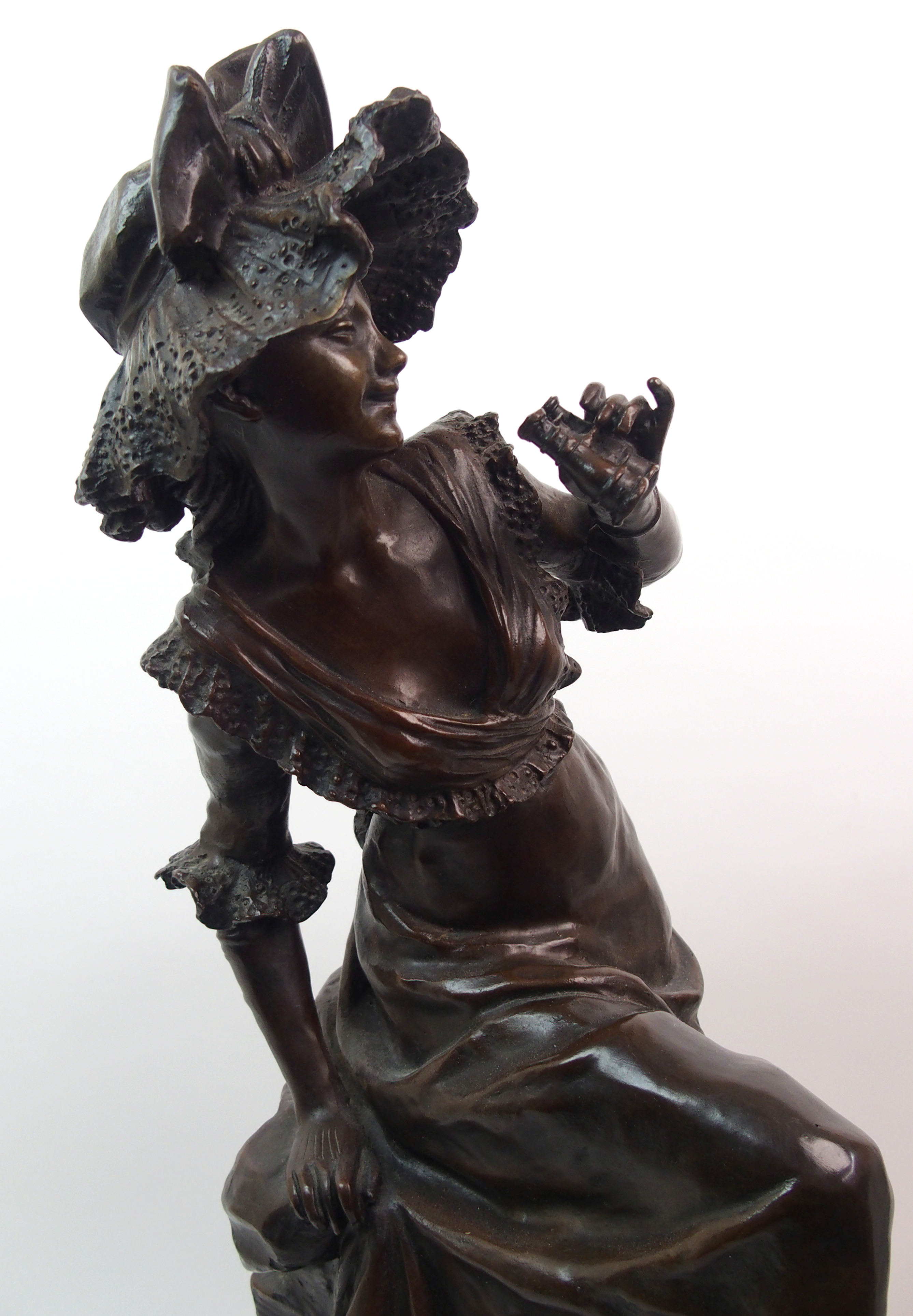 After Louis Ernst Hottot (French, 1834-1905) A bronze of a girl with binoculars modelled as a girl - Image 10 of 10