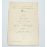 A Celtic (Scottish Cup Holders 1927) v. Cardiff City (English Cup Holders 1927) Menu Card on 3rd