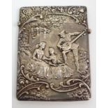 A Victorian silver card case by Henry Matthews, Birmingham 1899, of rectangular form richly embossed