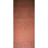 A large Victorian red ground Paisley shawl approximately 350 x 160cm and another Paisley shawl,