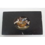 An Italian Grand Tour micro mosaic paperweight of rectangular form, depicting the Doves of Pliny,