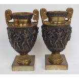 A pair of late 19th century bronzed and gilded metal copies of the Townley Vase originally from