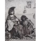 EUGENE DELACROIX (French 1798 - 1863) JUIVE D'ALGER Etching, signed and dated in plate, 20 x 15.