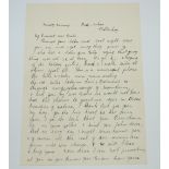 Three various handwritten letters comprising: Mrs Thomson to her son John, a partial letter from