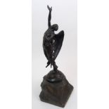 William McWhannel Petrie (1870-1937) A bronze of a winged figure modelled reaching skywards,