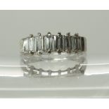 A Chinese gold baguette diamond set retro ring set with estimated approx 1.25cts of diamonds in
