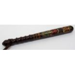 A George V painted hardwood truncheon inscribed General Strike May 1926 with cypher