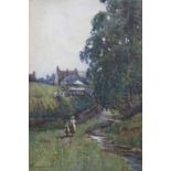 GEORGE ANDREW NASMYTH-LANGLANDS RSW (Scottish 1865 - 1939) AT STOW, NEAR GALASHIELS Watercolour,