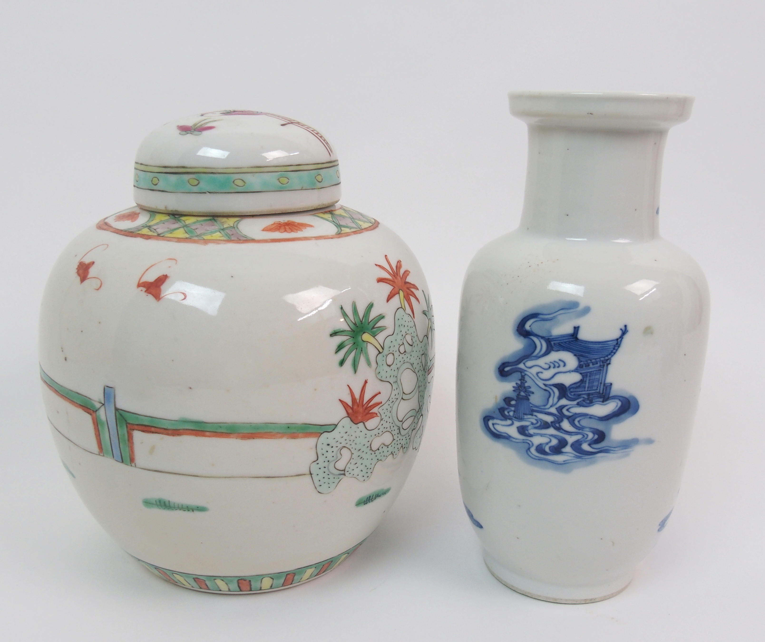 A Chinese blue and white baluster vase painted with a figure riding on an oxen with followers, - Image 4 of 10