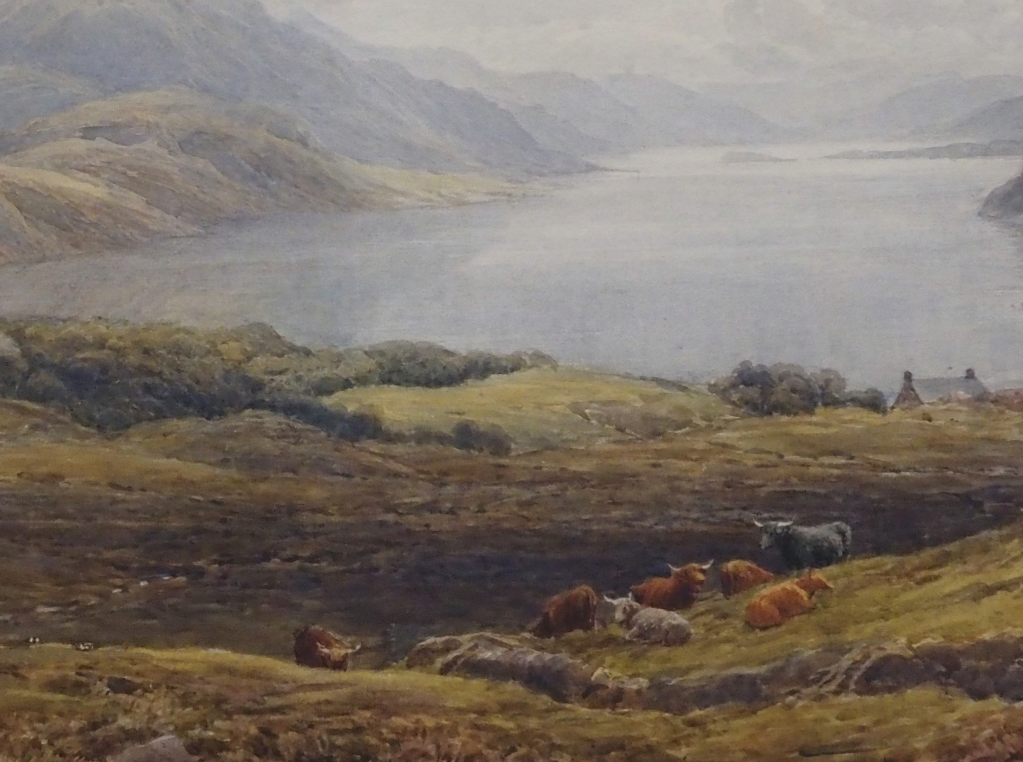 AUGUSTUS WALFORD WEEDON RI, RBA (British 1838 - 1908) HIGHLAND CATTLE BEFORE A LOCH Watercolour, - Image 3 of 5