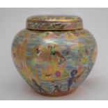 A late 20th century Limited Edition Wedgwood Fairyland Lustre Malfrey pot depicting the Bubbles II