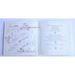 A 20th Anniversary Dinner of the Lisbon Lions Menu Card the inside cover fully autographed by the