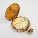 An Elgin yellow-metal cased pocket watch the cased inscribed with initials JT