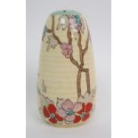 A Clarice Cliff for Wilkinsons Pearl Tree pattern sugar shaker of Lyton shape, the cream ground with