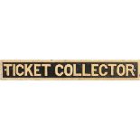 GWR post grouping cast iron doorplate TICKET COLLECTOR, face restored. Measures 23.5in x 3.5in.
