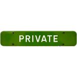 BR(S) FF light green enamel doorplate PRIVATE. In very good condition with one small edge chip,