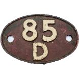 Shedplate 85D, Kidderminster 1950-1961 with a sub shed of Cleobury Mortimer, then Bromsgrove 1961-