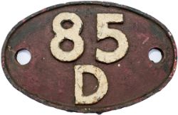 Shedplate 85D, Kidderminster 1950-1961 with a sub shed of Cleobury Mortimer, then Bromsgrove 1961-