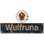 Nameplate WULFRUNA and original badge ex British Railways class 86 electric, carried by 86 433 /