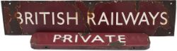 BR(M) FF doorplate PRIVATE with unusually large letters and flange, measures 18in x 3.5in.