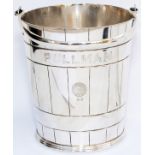Pullman silverplate ICE BUCKET, hand engraved PULLMAN at the top and stamped with the full Coat of
