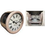 LNWR double sided platform Slave clock with original dials marked JOYCE WHITCHURCH. Complete with